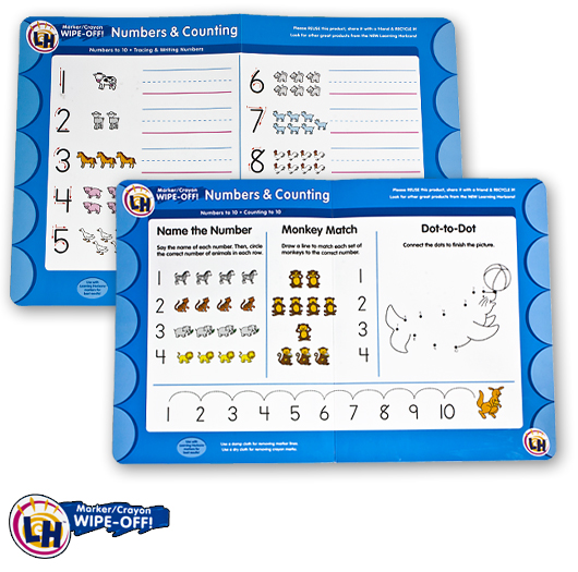 $1 + Free Shipping! Numbers & Counting Wipe-Off Activity Mat! 