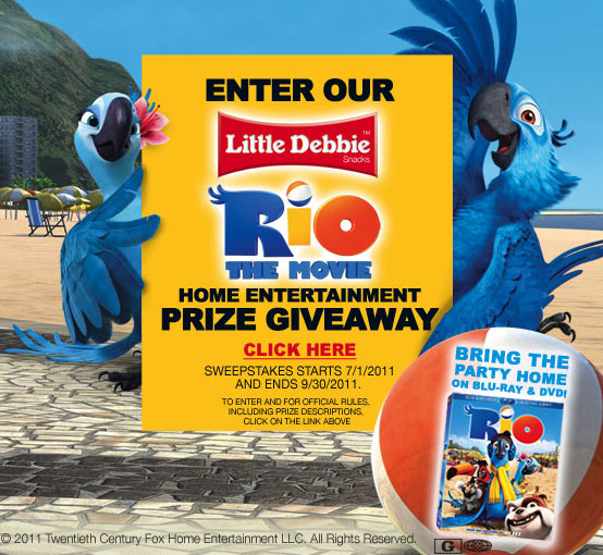 Enter to Win Little Debbie Snacks Rio Home Entertainment Prize Giveaway