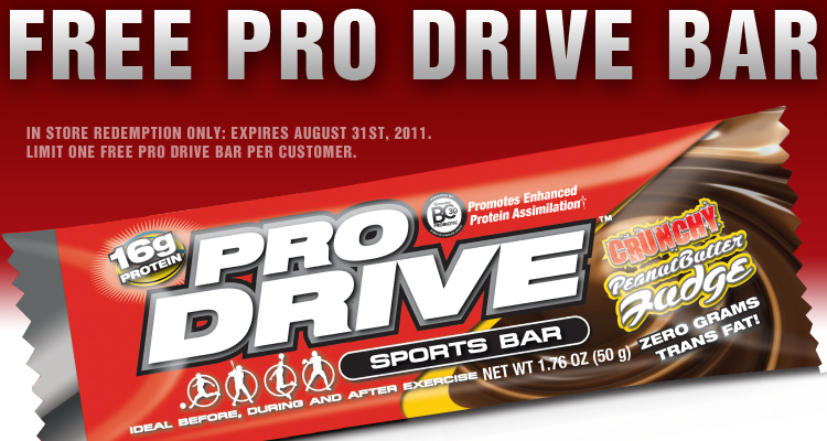 FREE Pro Drive Bar at Max Muscle Stores
