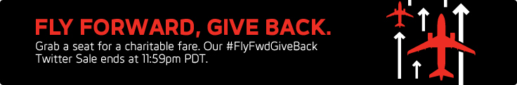 Virgin America Fly Forward, Give Back Sale $49 AirFare