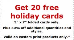 20 Free Holiday Cards from Staples