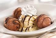 Get a free Red Velvet Pancake Puppies Sundae from Denny's