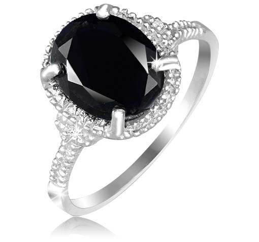 Hot Deal: Only $7.99 Black Sapphire Diamond Accent Sterling Silver Ring! 87% Off!