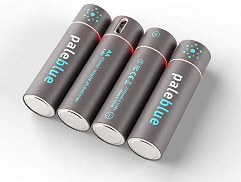 pale blue rechargeable batteries