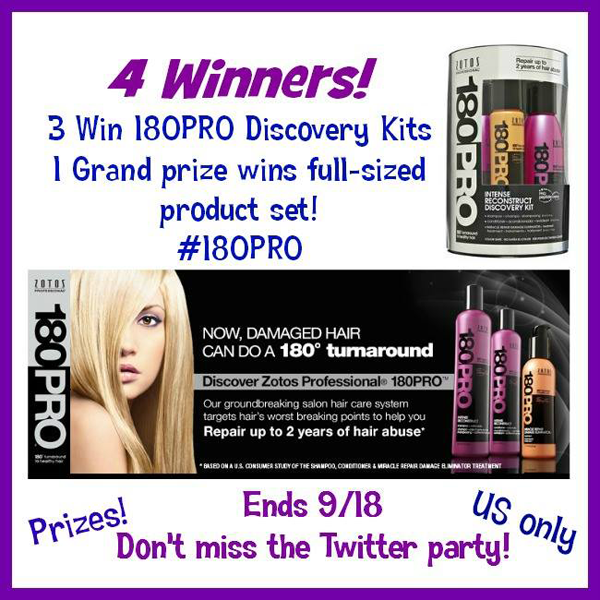 180Pro Hair Care Products Giveaway and Twitter Party