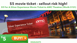 $5 AMC Movie Theatre Tickets - HURRY * FAST SELLOUT!