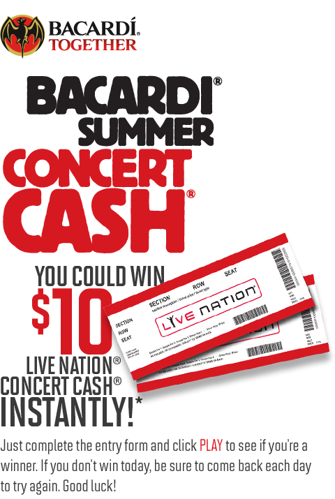 Bacardi Summer Concert Cash Instant Win Game