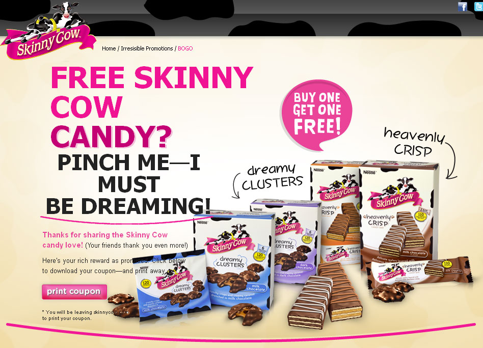 Free Skinny Cow Candy?