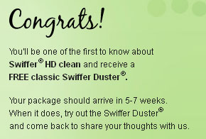Reserve a free swiffer duster