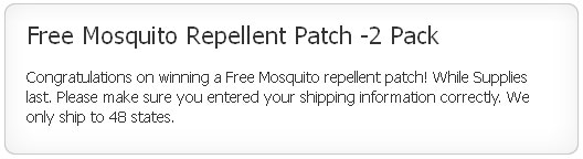FREE Mosquito Repellent Patch 2 Pack