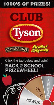 Spin the Tyson Back to School Prize Wheel