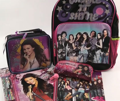 Victorious Backpack + Victoria Justice Back to School Supplies Prize Pack