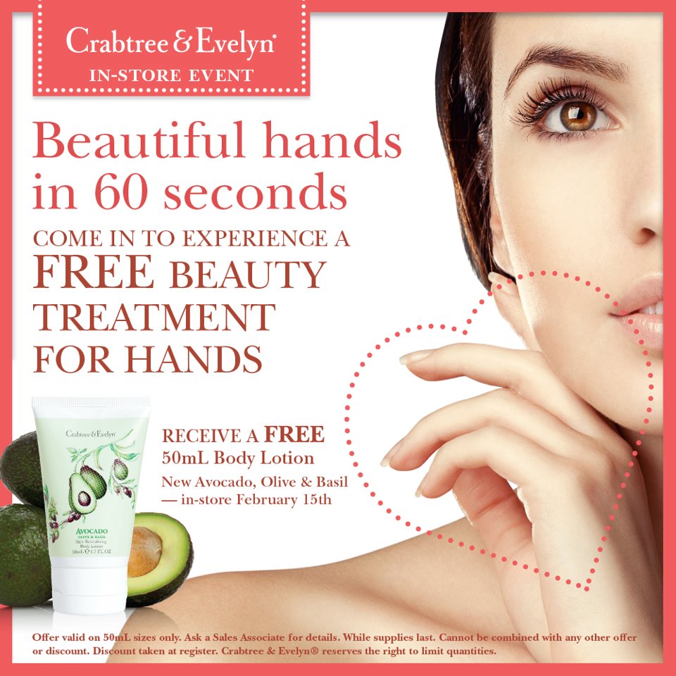 Free Body Lotion at Crabtree & Evelyn Stores