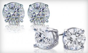 $15 for a pair of sterling silver, two-carat replica diamond earrings ($155 list price)