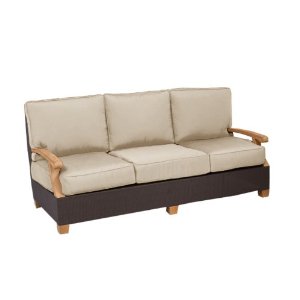 46% off Three Birds Casual CE65 Ciera Deep Seating 3-Seater Sofa, Brown with Antique White Cushions