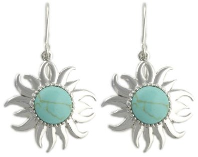 63% off Sterling Silver Turquoise Sunshine Drop Earrings