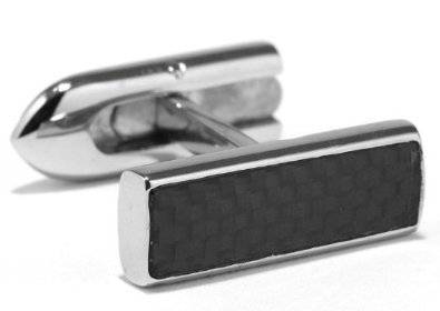 68% off Stainless Steel Cufflinks with Carbon Fiber Inlay