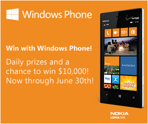 Windows Phone Daily Prizes & Chance to Win $10,000!