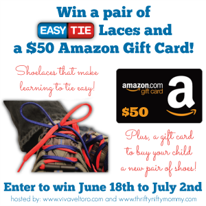 Easy Tie Shoelaces + Amazon Gift Card Giveaway