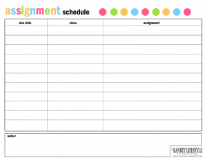 assignment schedule