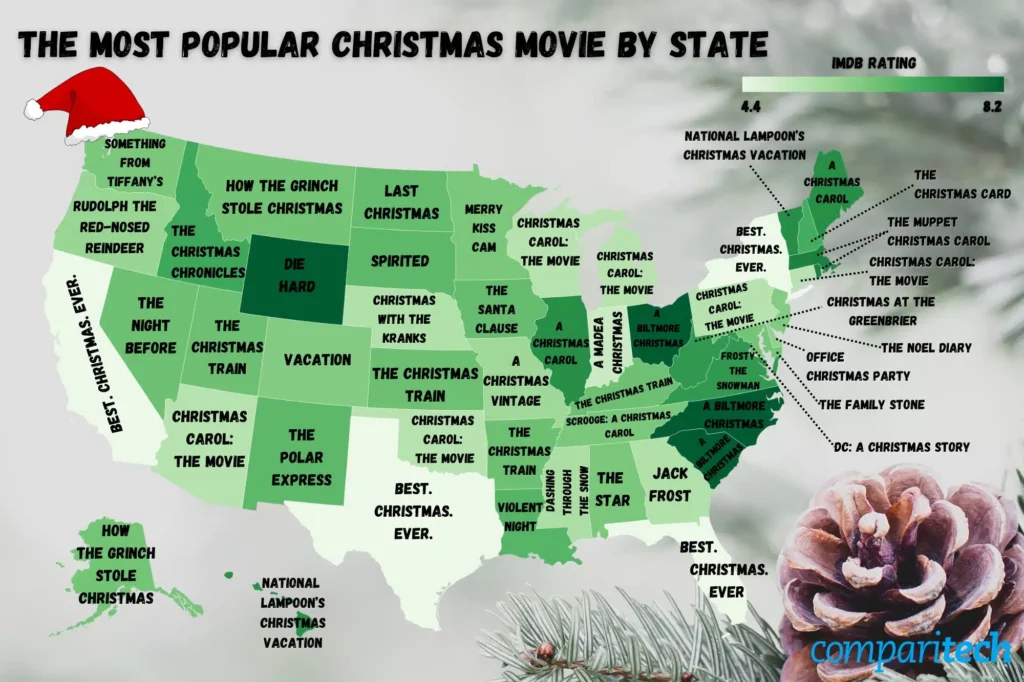 Most Popular Christmas Movie in Every State