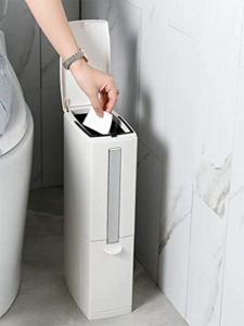 Narrow Trash Can with Lid